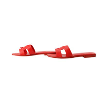 将图像加载到图库查看器中，HERMES Sandals &quot;Oran&quot; Red Leather Size 37 1/2
