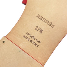 将图像加载到图库查看器中，HERMES Sandals &quot;Oran&quot; Red Leather Size 37 1/2
