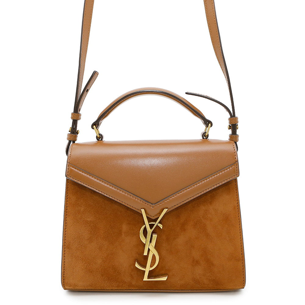 SAINT LAURENT PARIS Cassandra top handle Brown623930 Leather suede