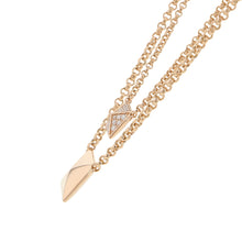 将图像加载到图库查看器中，HERMES HERMES Crew de H 2 Chain Diamond Necklace Size 40 18K Pink Gold
