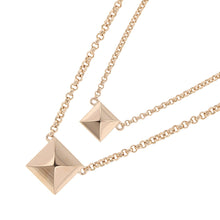 将图像加载到图库查看器中，HERMES HERMES Crew de H 2 Chain Diamond Necklace Size 40 18K Pink Gold
