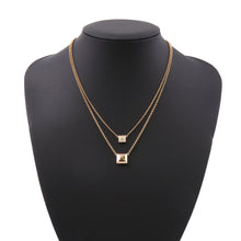 Load image into Gallery viewer, HERMES HERMES Crew de H 2 Chain Diamond Necklace Size 40 18K Pink Gold
