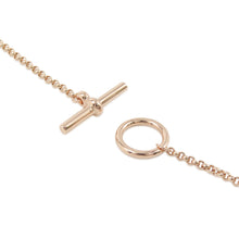 Load image into Gallery viewer, HERMES HERMES Crew de H 2 Chain Diamond Necklace Size 40 18K Pink Gold
