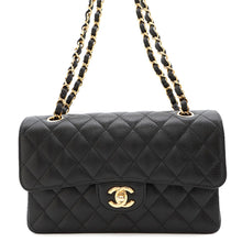 Load image into Gallery viewer, CHANEL Matelasse W Flap ChainShoulder Bag BlackA01113 Caviar Leather Size 23
