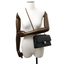 Load image into Gallery viewer, CHANEL Matelasse W Flap ChainShoulder Bag BlackA01113 Caviar Leather Size 23

