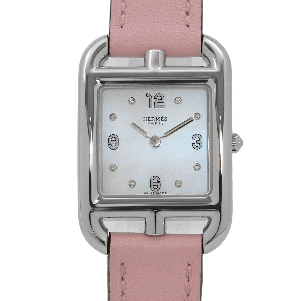 HERMES Cape Cod W23mm Stainless Steel Leather White Shell DialCC1.210.290