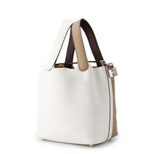 Load image into Gallery viewer, HERMES Picotin Lock Casaque2 Beige Marfa/New White/Macassar Taurillon Clemence Swift Leather Size PM

