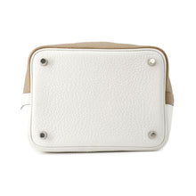 Load image into Gallery viewer, HERMES Picotin Lock Casaque2 Beige Marfa/New White/Macassar Taurillon Clemence Swift Leather Size PM
