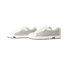 Load image into Gallery viewer, HERMES Sneakers Kid Plus Noir/White Toile H Calf Leather Chèvre Velour Size 38
