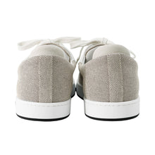 Load image into Gallery viewer, HERMES Sneakers Kid Plus Noir/White Toile H Calf Leather Chèvre Velour Size 38
