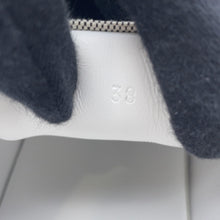 Load image into Gallery viewer, HERMES Sneakers Kid Plus Noir/White Toile H Calf Leather Chèvre Velour Size 38
