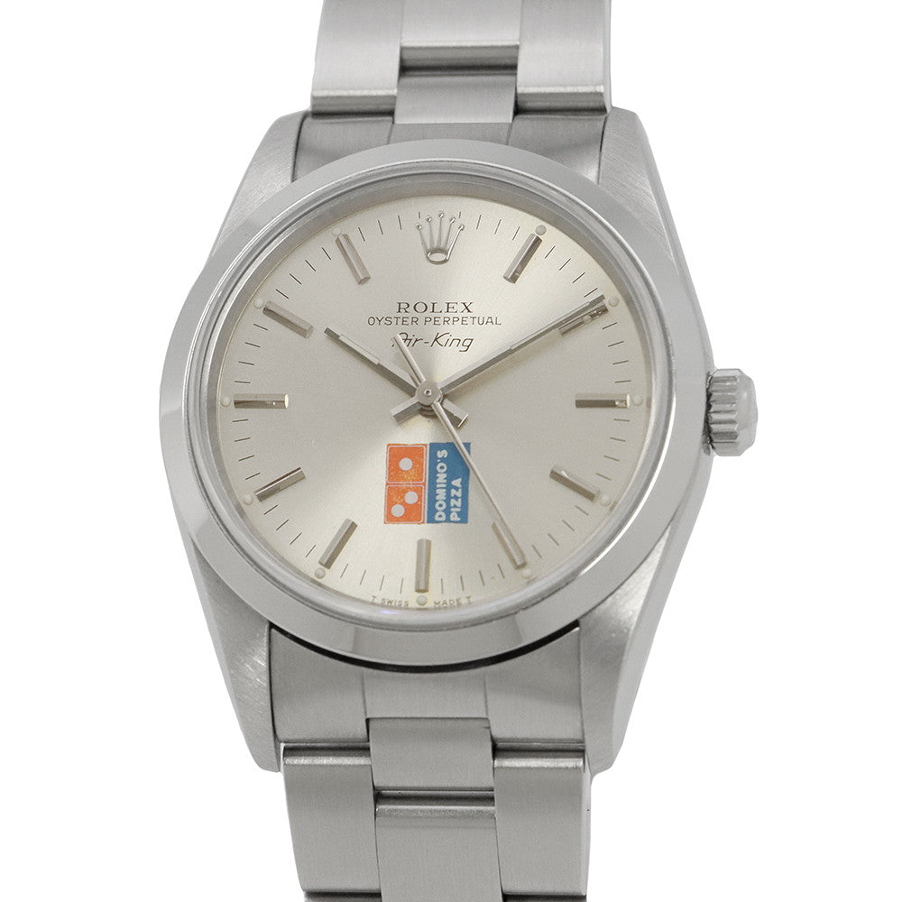 ROLEX Air-King Domino's Pizza W34mm Stainless Steel Silver dial Dial14000