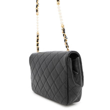 Load image into Gallery viewer, CHANEL Matelasse PearlChainShoulder Bag BlackAS3000 Shiny Calf Leather
