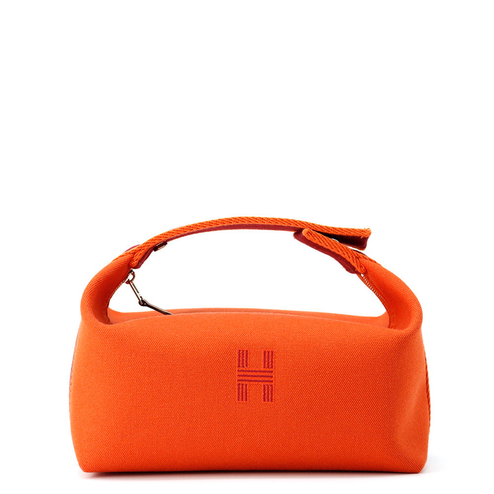 HERMES Brid a Black Feu/Bordeaux Canvas Size PM