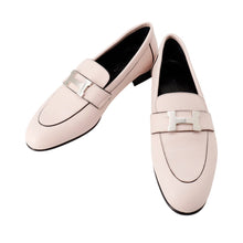 将图像加载到图库查看器中，HERMES Mocassins Paris Pink Leather Size 35 1/2
