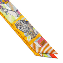 Load image into Gallery viewer, HERMES Twilly Grand Theater Nouveau Soleil / Vert Fluo / Multicolor Silk100%
