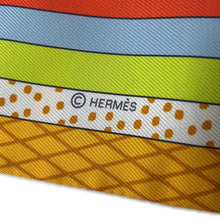 将图像加载到图库查看器中，HERMES Twilly Grand Theater Nouveau Soleil / Vert Fluo / Multicolor Silk100%
