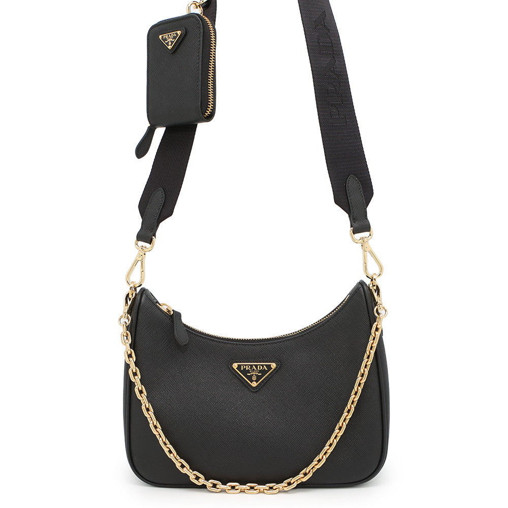 PRADA e-Edition 2005 Saffiano LeatherLeather Bag Black1BH204 Saffiano LeatherLeather
