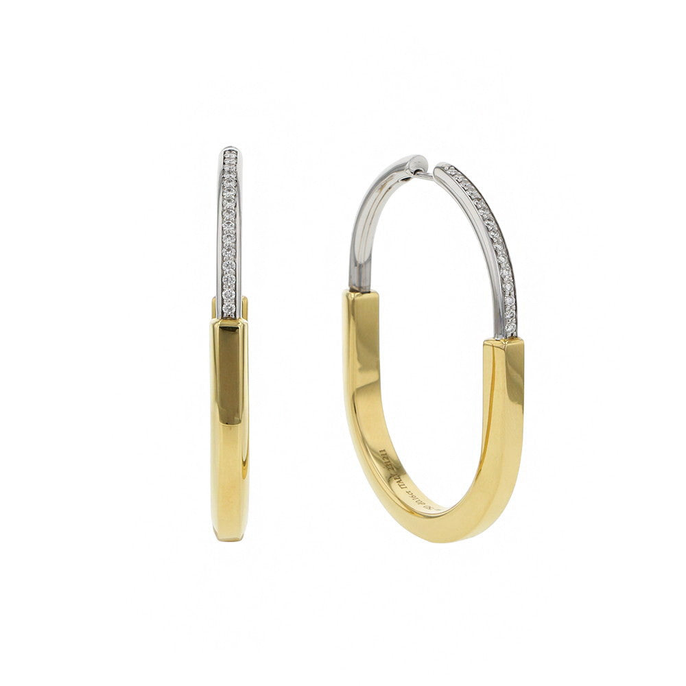 TIFFANY&Co. Padlock Earrings Size Extra large K18YG K18WG