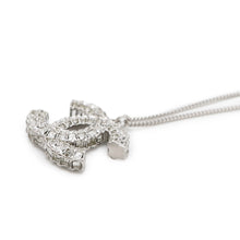 将图像加载到图库查看器中，CHANEL CC Logo Necklace Metal Rhinestone
