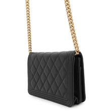 Load image into Gallery viewer, CHANEL Matelasse Boy Chanel Chain Wallet BlackAP1117 Caviar Leather
