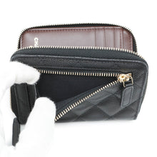 将图像加载到图库查看器中，CHANEL Matelasse CC Logo Small Wallet BlackAP4652 Caviskin
