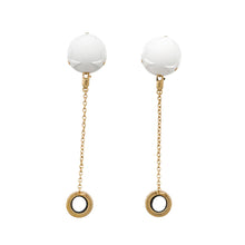 将图像加载到图库查看器中，Dior Tribal Star Ball AirPods Holder Earrings D-VIBE White Metal
