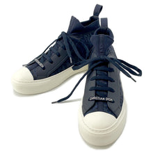 将图像加载到图库查看器中，Dior WALK&#39;N&#39;DIOR Technical Knit Socks Sneakers Oblique NavyKCK233OPK75B365 Fabric Leather Size 36 1/2
