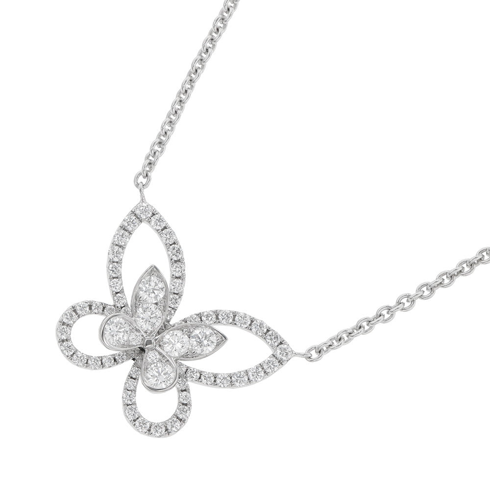 GRAFF Butterfly Silhouette Diamond Pendant Size Small 18K White Gold