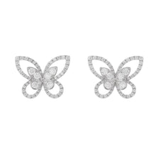 Load image into Gallery viewer, GRAFF Butterfly Silhouette Diamond Stud EarringRGE879 18K White Gold
