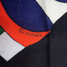 Load image into Gallery viewer, HERMES Giant Square Cheval de Fete Size 140 Vermillon/Black/Multicolor Cashmere70% Silk30%
