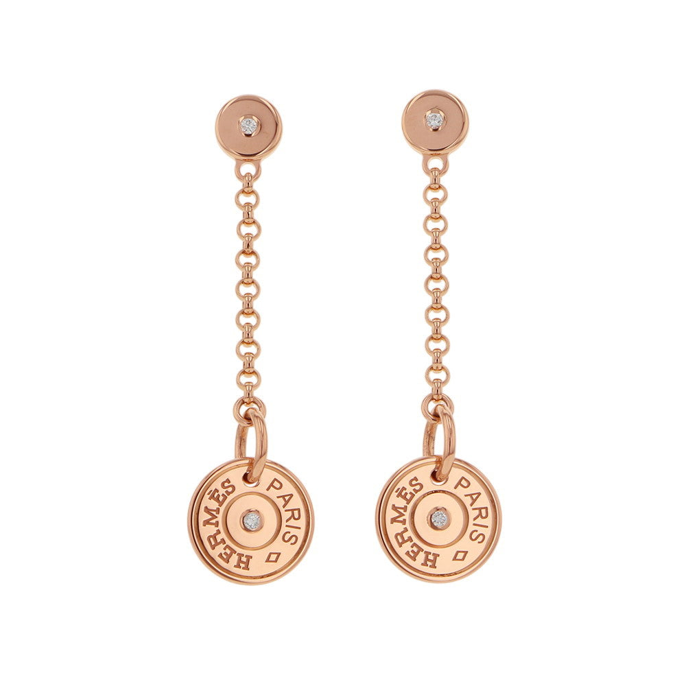 HERMES Gambade Clous de Sel Earrings DiamondH216532B 00 18K Pink Gold