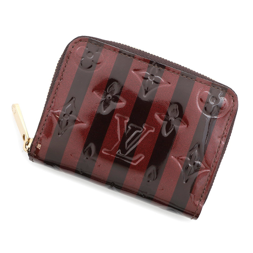 LOUIS VUITTON ★Zippy Coin Purse Amarante/Rouge FauvisteM91719 Monogram Vernis Leather Rayures