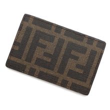 Load image into Gallery viewer, FENDI Zucca Pattern Pass Case Black/Brown7AR911 Leather/PVC Coated Canvas
