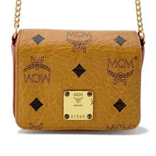 将图像加载到图库查看器中，MCM Visetos Pattern Mini Chain Shoulder Brown PVC
