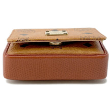 将图像加载到图库查看器中，MCM Visetos Pattern Mini Chain Shoulder Brown PVC
