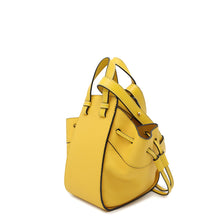 将图像加载到图库查看器中，LOEWE Hammock Drawstring 2WayShoulder Yellow314.12.V07 Calf Leather Size Mini

