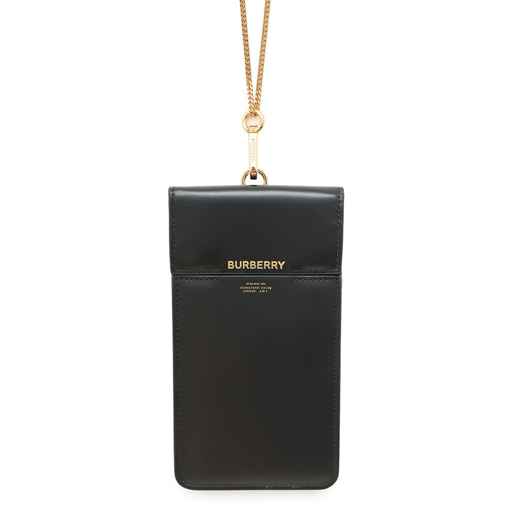 BURBERRY ★Phone Shoulder Pouch Black Leather