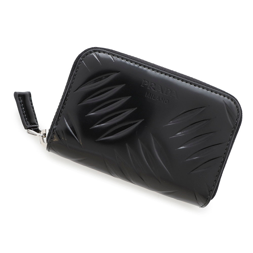 PRADA ★Zip Around Coin purse Black2MM003 Leather