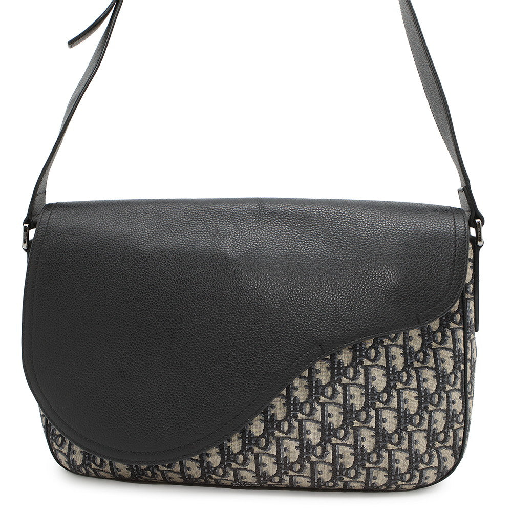 Dior Oblique Saddle Messenger Navy/Beige1ADME133YKS_H27E Jacquard Leather
