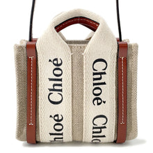Load image into Gallery viewer, Chloe Woody 2wayShoulder Beige/BrownCHC22AP235I26 Canvas Leather Size Nano
