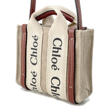 Load image into Gallery viewer, Chloe Woody 2wayShoulder Beige/BrownCHC22AP235I26 Canvas Leather Size Nano
