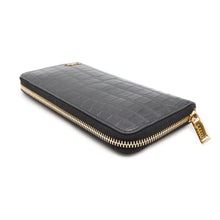 将图像加载到图库查看器中，SAINT LAURENT PARIS Tiny Cassandra Zip Around Long Wallet Black630201 Croco embossed leather
