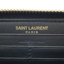 将图像加载到图库查看器中，SAINT LAURENT PARIS Tiny Cassandra Zip Around Long Wallet Black630201 Croco embossed leather

