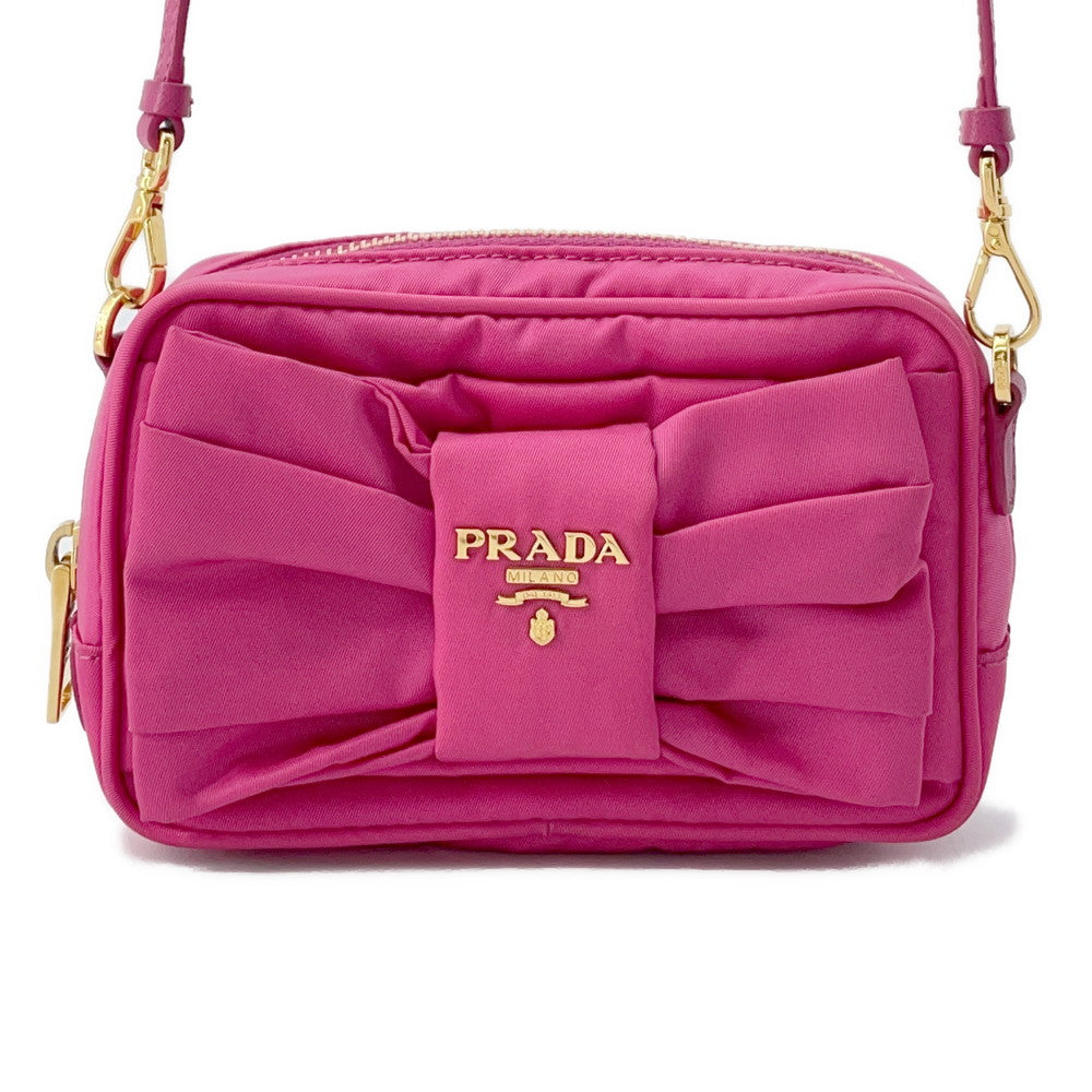 PRADA ★Ribbon Shoulder Pink1N1727 Nylon