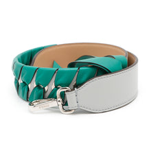 Load image into Gallery viewer, FENDI Strap You Ribbon Motif Light Gray/Green Leather
