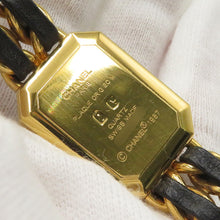 Load image into Gallery viewer, CHANEL Premiere M W20mm×H26ｍｍ Gold Plated Leather Black DialH0001
