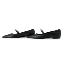 Load image into Gallery viewer, HERMES Kelly ballet shoes Black Leather Size 36 1/2
