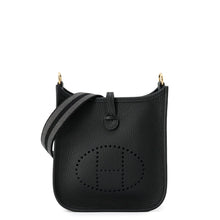 Load image into Gallery viewer, HERMES Evelyne Amazon Sangle Long Black/Gray Taurillon Clemence Size TPM
