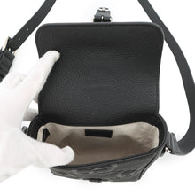 将图像加载到图库查看器中，GUCCI jumbo GG messenger bag Black760235 Leather Size Small
